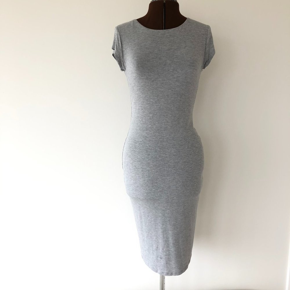 Grey Midi Bodycon Dress